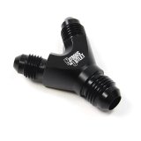 Nitrous Outlet Y-Fittings 00-01715 Y Fittings, Y-Fittings, Aluminum, Black Anodized, -6 AN Male AN, -4 AN Male AN, -4 AN Male AN, Each thumbnail 1