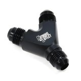 Nitrous Outlet Y-Fittings 00-01716 Y Fittings, Y-Fittings, Aluminum, Black Anodized, -6 AN Male AN, -6 AN Male AN, -6 AN Male AN, Each thumbnail 2