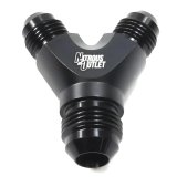 Nitrous Outlet Fittings and Adapters 00-01717 Universal Fittings, 8AN x 6AN x 6AN Y Fitting - Male/Male/Male thumbnail 1