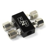 Nitrous Outlet Distribution Blocks 00-01761 Compact 2 In 4 Out Block w/ compression fittings & sensor port thumbnail 1