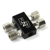 Nitrous Outlet Distribution Blocks 00-01761 Compact 2 In 4 Out Block w/ compression fittings & sensor port thumbnail 2