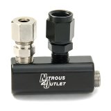 Nitrous Outlet Fuel Rail Distribution Blocks 00-01803 Fitting, Rail, GM EFI Block, Two 1/8 in. NPT x -4 AN fittings Included, Each thumbnail 2