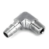 Nitrous Outlet NPT to Hose Barb Fittings 00-01922-B Fitting, Adapter, Barb, 90 Degree, Aluminum, Natural, 1/8 in. NPT, 5/16 in. Barb, Each thumbnail 3