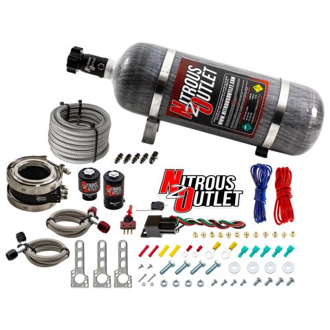 Nitrous Outlet Oxide Systems 00-10050-12 Systems, Interspooler 3" Boosted Collar System - Gas/E85 (45-55psi)(50-200HP)(12lb Bottle)