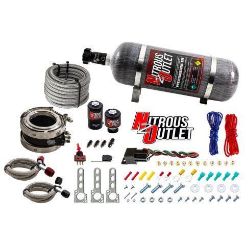 Nitrous Outlet Oxide Systems 00-10053-12 Systems, Interspooler 4" Boosted Collar System - Gas/E85 (45-55psi)(50-200HP)(12lb Bottle)