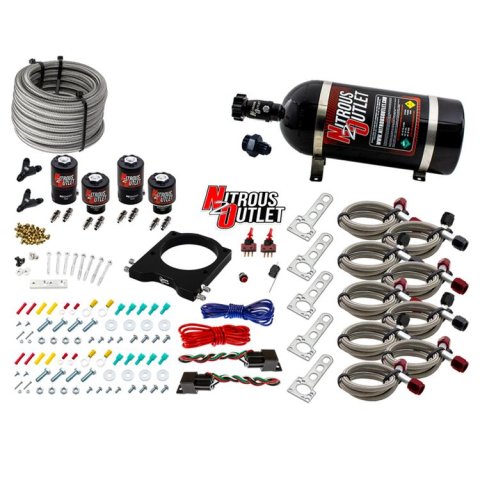 Nitrous Outlet Oxide Plate Systems 00-10116-10 Systems, EFI Plate, Wet Style, WOT Switch Activation, 10 lbs. Bottle, for Applications with 102mm LSX Intake, Chevy, Small Block LS, Kit