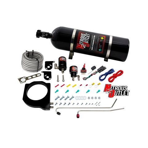 Nitrous Outlet Oxide Systems 00-10166-15 Systems, GM BTR Equalizer 1 LS1/LS2 Throttle Body Plate System - Gas/E85 (5-55 psi)(50-200hp)(15lb Bottle)