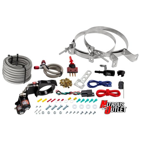 Nitrous Outlet Oxide Systems 00-10191-00 Systems, Ford 2018-2020 Mustang GT Hard-line Plate System - Gas/E85 (5-55psi)(50-200HP)(No Bottle)