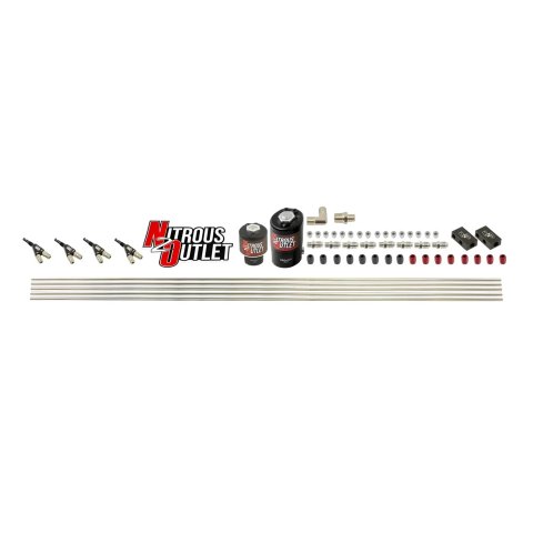 Nitrous Outlet Oxide Plumbing Kits 00-10352 4 Cyl 2 Sol forward Plumbers Kit w/ Dist Blocks and 90° Discharge Noz.