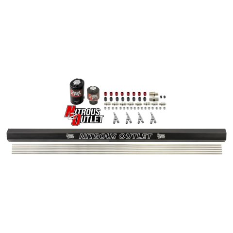 Nitrous Outlet Oxide Plumbing Kits 00-10353-SBT 4 Cyl 2 Sol forward Plumbers Kit w/ Single Rail and SBT Discharge Noz.
