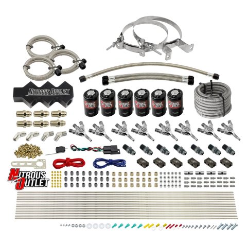 Nitrous Outlet Oxide Systems 00-10402-00 Systems, Dry 8 Cylinder Three Stage Direct Port Systlocks/ Trident Nozzles(100-400HP)(No Bottle)