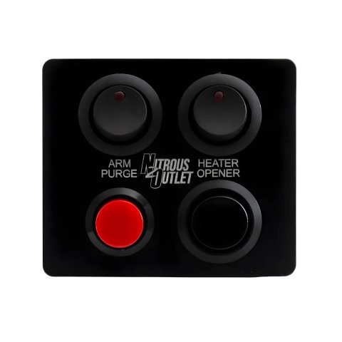 Nitrous Outlet Switch Panels 00-11005 Panel, Ashtray Mount, Aluminum, Black, 4 Rocker Switches, Chevy, Pontiac, Each