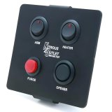 Nitrous Outlet Switch Panels 00-11010 Panel, Right Storage Compartment Mount, Aluminum, Black, 4 Switches, Chevy, Each thumbnail 1