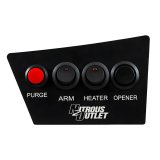 Nitrous Outlet Switch Panels 00-11028 Panel, Coin Tray Mount, Aluminum, Black, 4 Switches, Dodge, Each thumbnail 2