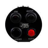 Nitrous Outlet Switch Panels 00-11029 Panel, Cup Holder Mount, Aluminum, Black, 4 Switches, Ford, Each thumbnail 1