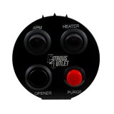 Nitrous Outlet Switch Panels 00-11029 Panel, Cup Holder Mount, Aluminum, Black, 4 Switches, Ford, Each thumbnail 2