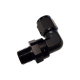 Nitrous Outlet Fittings and Adapters 00-12532 Universal Fittings, 90 Degree Swivel Fitting - 3/8" NPT x 8AN (Male/Female)(Black) thumbnail 1