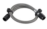 Nitrous Outlet Stainless Steel Braided Hoses 00-20050 Hose, Steel, -3 AN Female Ends, Black Fittings, 12 in. Length, Each thumbnail 1