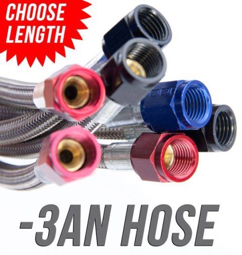 Nitrous Outlet Stainless Steel Braided Hoses 00-20190 42" -3AN Hose (Blue Fittings) thumbnail 2