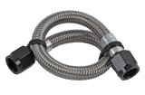Nitrous Outlet Stainless Steel Braided Hoses 00-20750 Hose, Steel, -6 AN Female Ends, Black Fittings, 12 in. Length, Each thumbnail 1