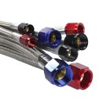 Nitrous Outlet Stainless Steel Braided Hoses 00-20770 18" -6AN Hose (Red Fittings) thumbnail 1