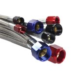 Nitrous Outlet Stainless Steel Braided Hoses 00-20770 18" -6AN Hose (Red Fittings) thumbnail 2