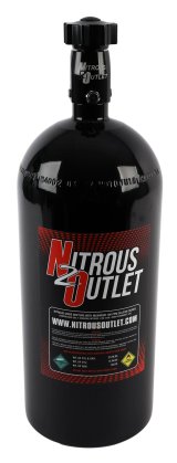 Nitrous Outlet 10 lbs. Oxide Bottle 00-30140-6 Bottle, Capacity, Aluminum, Black Powdercoated, -6 AN, NHRA Blow Down Fitting, Shipped Empty, Each thumbnail 1