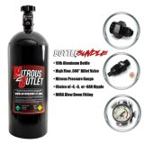 Nitrous Outlet 10 lbs. Oxide Bottle 00-30140-6 Bottle, Capacity, Aluminum, Black Powdercoated, -6 AN, NHRA Blow Down Fitting, Shipped Empty, Each thumbnail 2