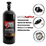 Nitrous Outlet 10 lbs. Oxide Bottle 00-30140-6 Bottle, Capacity, Aluminum, Black Powdercoated, -6 AN, NHRA Blow Down Fitting, Shipped Empty, Each thumbnail 3