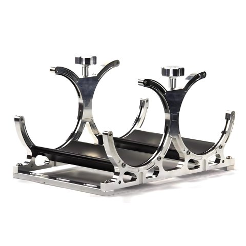 Nitrous Outlet Heated Bottle Brackets 00-32016 Dual Billet N2O Bracket with rubber isolators (Vertical) thumbnail 1