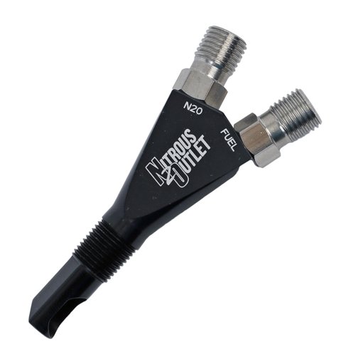 Nitrous Outlet Wet Nozzles 00-40000 Oxide Nozzles, Nozzles, 90 degree Discharge, Aluminum, Black Anodized, 1/8 in. NPT Thread Size, Each thumbnail 1