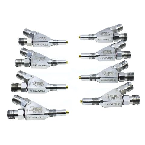Nitrous Outlet Oxide Systems 00-40011-8 Nozzles, Vortex Ti 1/16" NPT Wet Nozzle - 8 Pack/Straight Annular Discharge/Titanium