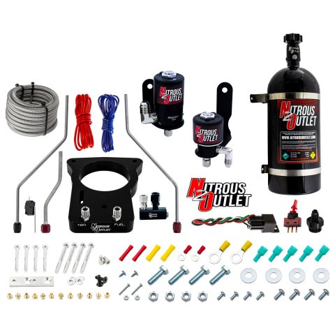 Nitrous Outlet Oxide Plate Systems 00-10118-78-10 Systems, EFI Plate, Wet, 200 hp, 10 lb. Bottle, Black Powdercoated, WOT Switch, Chevy, Pontiac, 5.7L LS, Kit