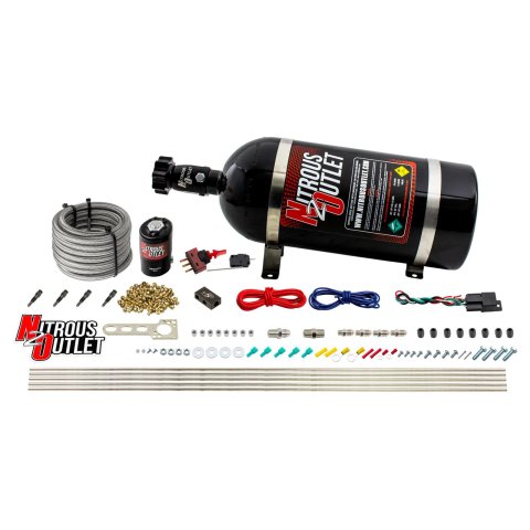 Nitrous Outlet Oxide Systems 00-10360-SBT-10 Dry EFI 4 Cyl 1 Sol Direct Port Sys w/ Dist Block (10Lb Bottle)(SBT Noz)