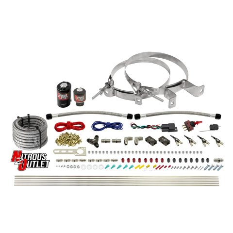Nitrous Outlet Oxide Systems 00-10363-E85-00 4 Cyl 2 Sol Direct Port Sys w/Dist Blocks E85 Hi PSI(No Bottle)(90° Noz)