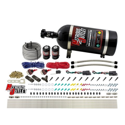 Nitrous Outlet Direct Port Systems 00-10396-SBT-DS-10 Dry EFI DS 6 Cyl 2 Sol Sys w/Dist Blocks (10Lb Bottle)(SBT Noz)