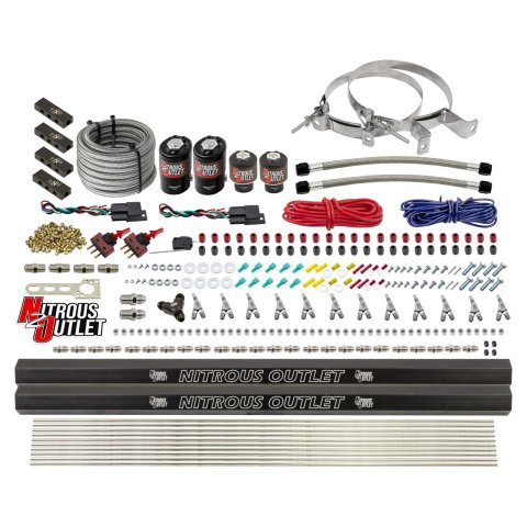 Nitrous Outlet Oxide Systems 00-10398-SBT-DS-00 DS 6 Cyl 4 Sol Direct Port Sys w/ Dist Blocks Low PSI(No Bottle)(SBT Noz)