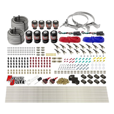 Nitrous Outlet Oxide Systems 00-10433-H-DS-00 DS 8 Cyl 8 Sol Racers Direct Port Sys Low PSI( No Bottle)(90° Noz)
