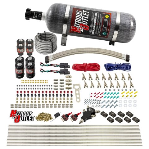 Nitrous Outlet Oxide Systems 00-10434-E85-H-SBT-DS-12 DS 8 Cyl 8 Sol Racers Direct Port Sys E85 Hi PSI(12Lb Bottle)(SBT Noz)