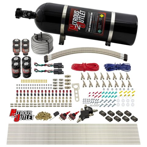 Nitrous Outlet Oxide Systems 00-10434-L-SBT-DS-15 DS 8 Cyl 8 Sol Racers Direct Port Sys Hi PSI(15Lb Bottle)(SBT Noz)