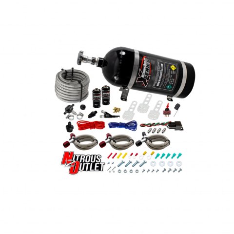Nitrous Outlet X-Series Oxide Systems 22-80001 Systems, X-Series, Air Intake Tube Delivery, Wet, 200 hp, 10 lb. Bottle, Black, WOT Switch, Fuel Injection, Kit thumbnail 1