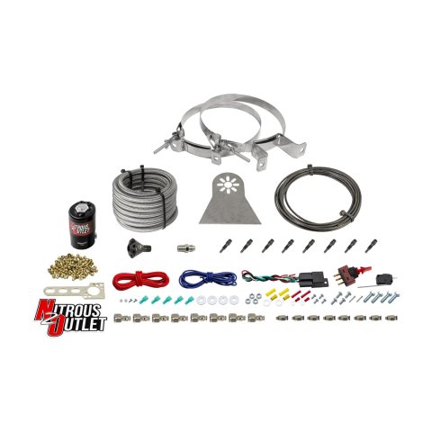 Nitrous Outlet Oxide Systems 00-10481-H-SBT-DRY-00 Systems, Dry 8 Cylinder Direct Port System - .122 Solenoids/Nylon Hose/Showerhead Distribution Blocks/Straight Discharge Nozzles