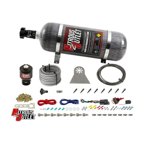 Nitrous Outlet Oxide Systems 00-10481-T-SBT-DRY-12 Systems, Dry 8 Cylinder Direct Port System - .178 Discharge Nozzles (100-600HP)(12lb Bottle)