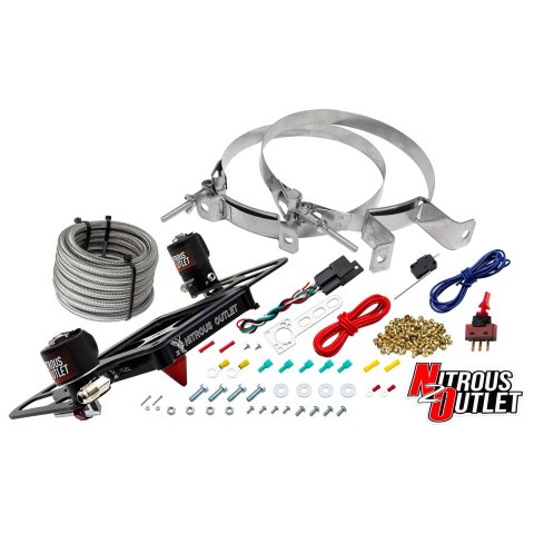 Nitrous Outlet Oxide Systems 00-10654-GEN4-00 Systems, 4500 Stinger 4 System - Hard-line/.122 Solenoid/.177 Fuel Solenoid/Boomerang Solenoid Bracket - (Gas/E85)(5-55 psi)(50-