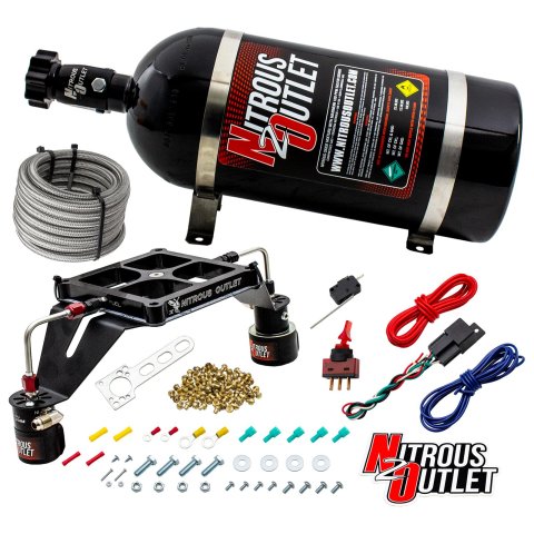 Nitrous Outlet Oxide Systems 00-10662-GEN4-10 Systems, 4500 Stinger 4 Race System - Hard-line/.178 (Gas/E85)(5-55 psi)(50-600 HP)(10lb Bottle)