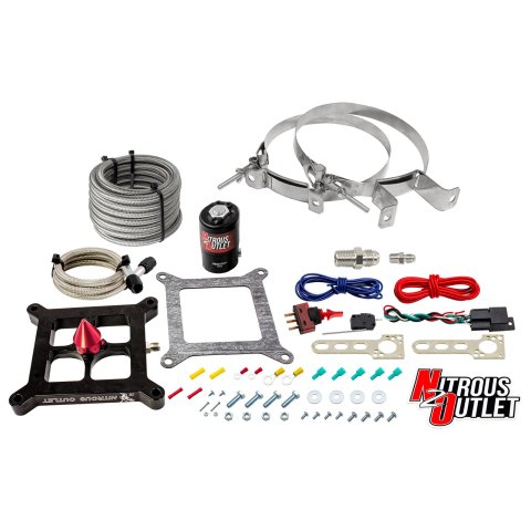 Nitrous Outlet Oxide Systems 00-10670-GEN4-00 Systems, 4150 Stinger 4 Dry System - Braided Hoses/.122 Solenoid/Universal Solenoid Bracket - (50-500 HP)(No Bottle)