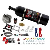 Nitrous Outlet Oxide Systems 00-10671-GEN4-15 Systems, 4150 Stinger 4 Dry Race System - Braided Hoses/.178 Trashcan Solenoid/Universal Solenoid Bracket - (50-600 HP)(15lb Bot thumbnail 1
