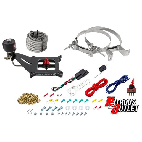Nitrous Outlet Oxide Systems 00-10676-GEN4-00 Systems, 4150 Stinger 4 Dry Race System - Hard-line/s Mount Upside Down - (50-600 HP)(No Bottle)