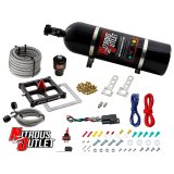 Nitrous Outlet Oxide Systems 00-10678-GEN4-15 Systems, 4500 Stinger 4 Dry Race System - Braided Hoses/.178 Trashcan Solenoid/Universal Solenoid Bracket - (50-600 HP)(15lb Bot thumbnail 1