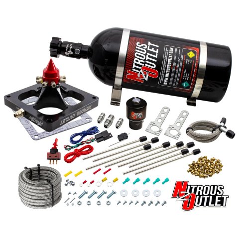 Nitrous Outlet Oxide Systems 00-45900CS-DRY1-10 Systems, 4500 Dry Kraken Competition Plate System - l Solenoid Bracket (200-950 HP)(10lb Bottle)
